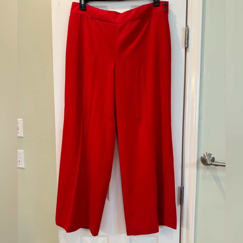 Ralph Lauren, red wide leg ladies dress pant, Size 12. Like New